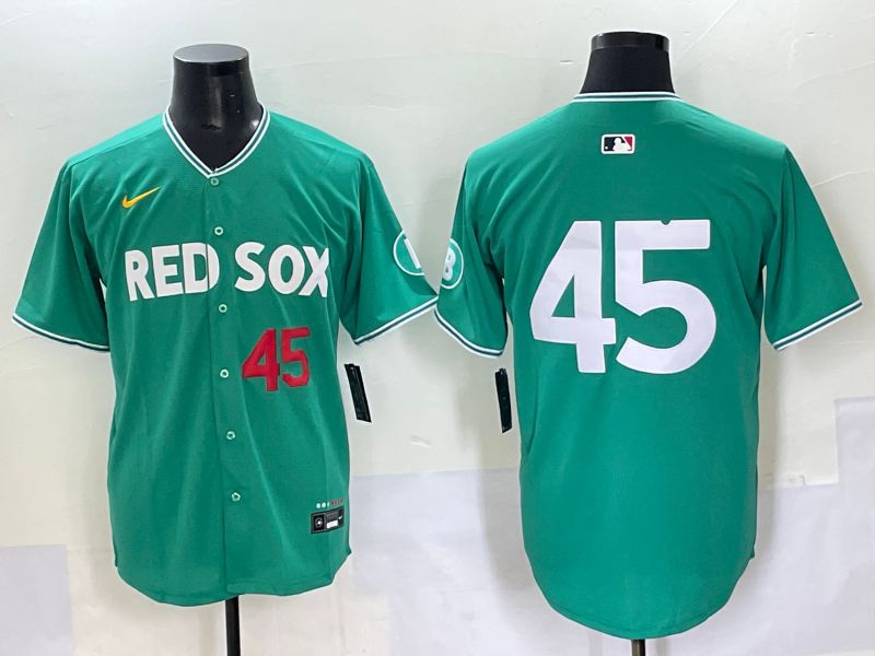 Men 2025 Boston Red Sox #45 No Name Dark Green Joint Name Nike MLB Jersey style 2